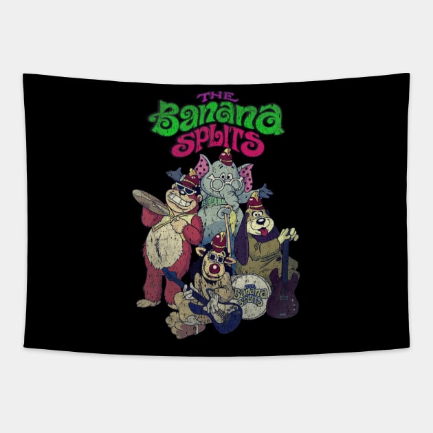 Distressed Vintage Style Banana Splits Tapestry by Draw One Last Breath Horror 