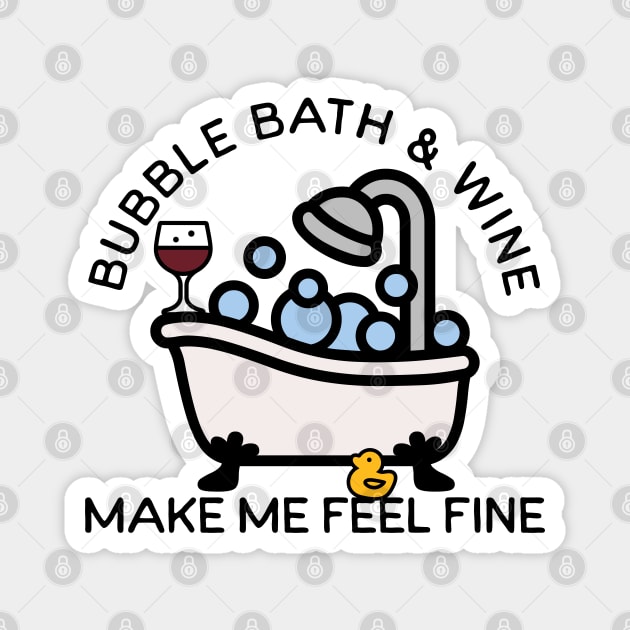 Bubble Bath and Wine Magnet by HolidayBug