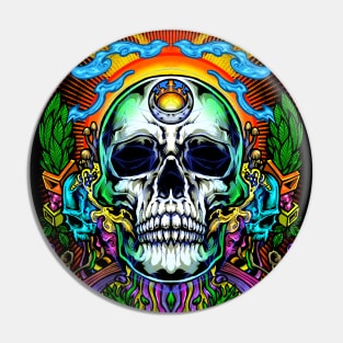 Psychedelic Skull Pin