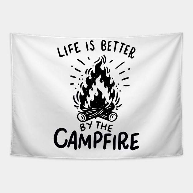 Life is better by the campfire Tapestry by Shiva121
