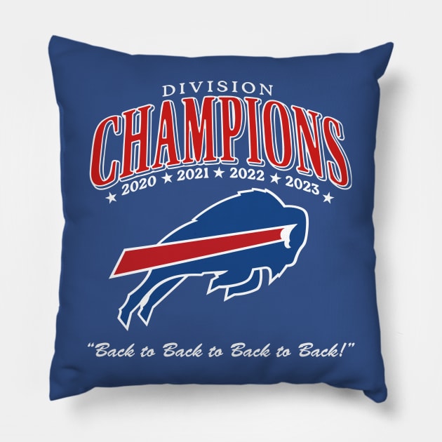 Buffalo Bills Champions Football 2020 2023 Back To Back Pillow by anonshirt