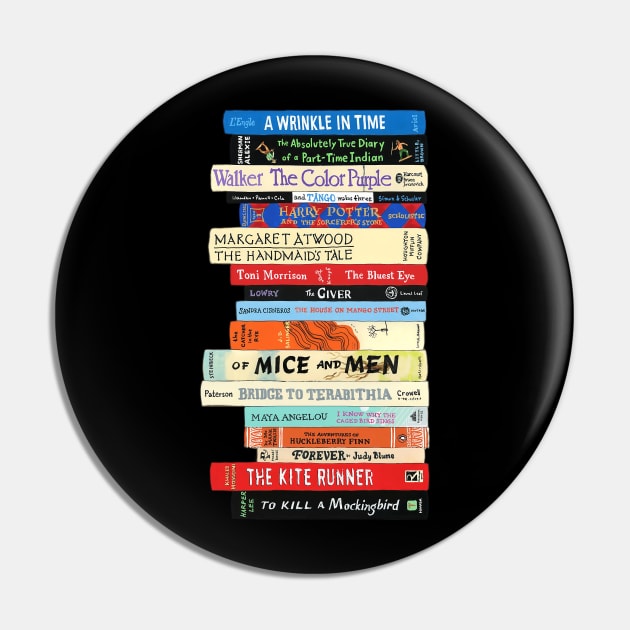 Banned Books Stack Pin by HipHopTees