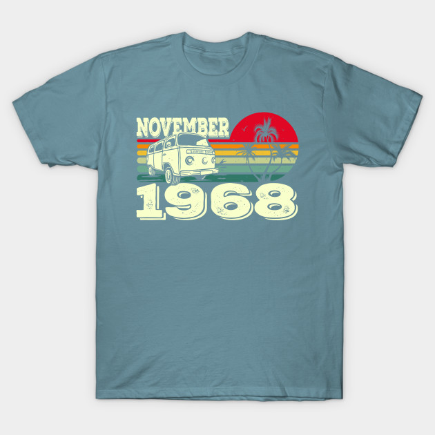 Discover Classic Vintage 68's Caravan Sunset November 1968 Birthday - Birthday - T-Shirt