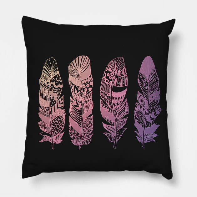 Never too many Feathers Pillow by lannie