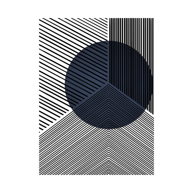 Navy Geometric Line Drawing by illustreline