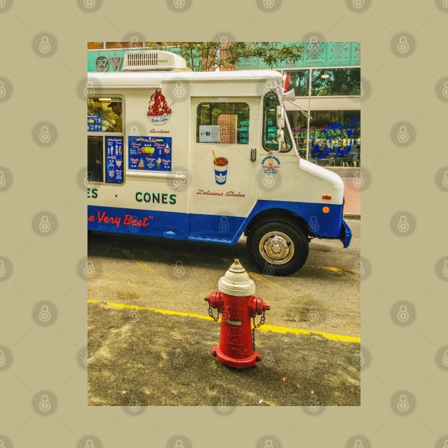 Ice Cream Truck Summer Street Hydrant Hoboken NJ by eleonoraingrid