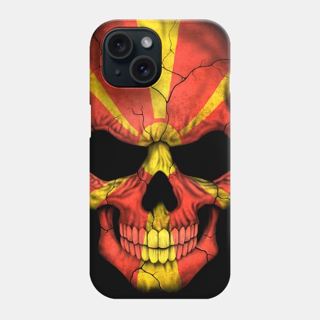 Macedonian Flag Skull Phone Case by jeffbartels