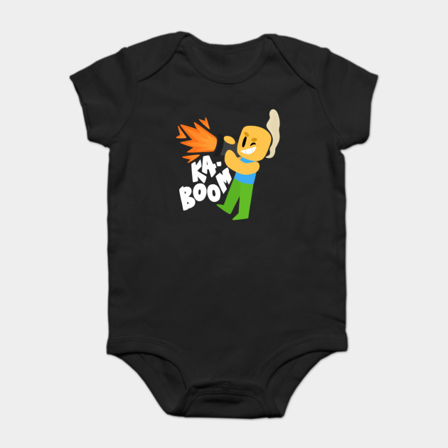 Kaboom Roblox Inspired Animated Blocky Character Noob T Shirt Roblox Noob Oof Onesie Teepublic - roblox animated weight