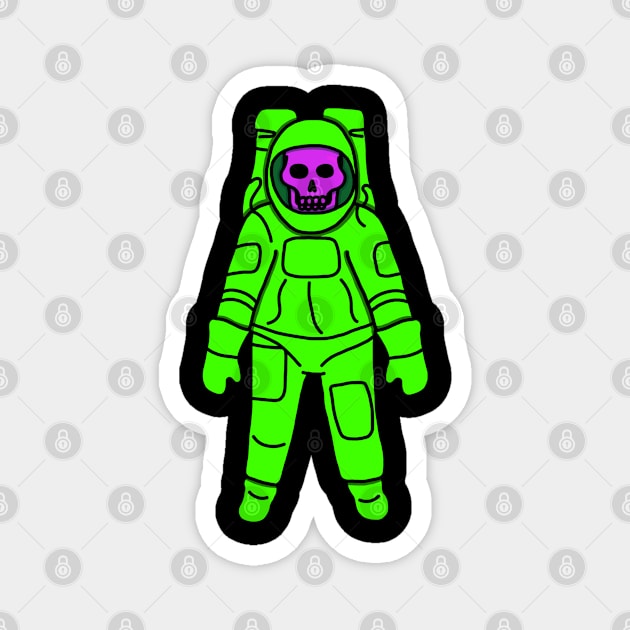 Green Astronaut Skeleton Magnet by GiantAlienMonster