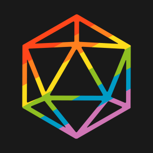 Rainbow Polyhedral D20 Dice Tabletop RPG Gaming T-Shirt