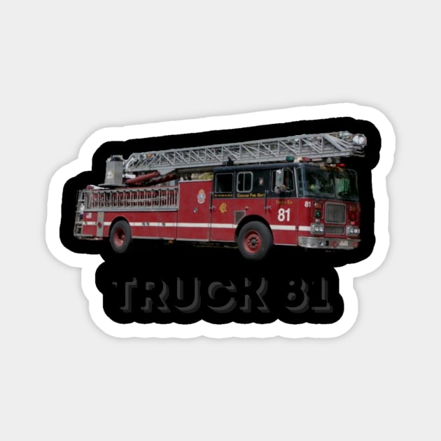 Chicago Fire Truck 81 Magnet by West CO Apparel 