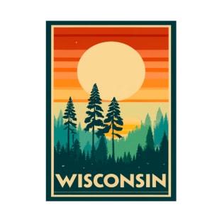 Wisconsin Tourism Sunset Graphic T-Shirt