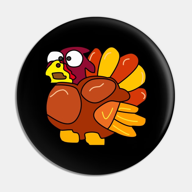 Chicken Turkey (eyes looking at the center and facing the left side) - Thanksgiving Pin by LAST-MERCH