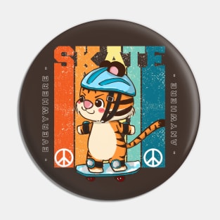 Funny cat skater Pin