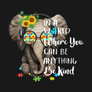 In A World Where You Can Be Anything Be Kind Autism T-Shirt