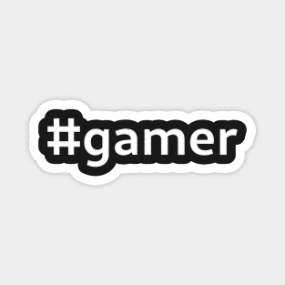 #gamer - white text Magnet