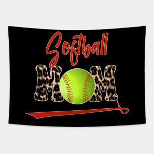 Softball Mom Leopard Sport Tapestry