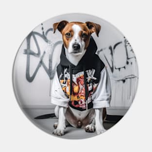 Cool Graffitti Rapper Dog Pin