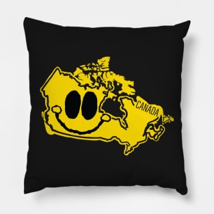 Canada Happy Cartoon Map Face with smile Pillow