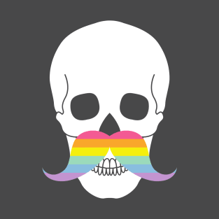 Rainbow Mustache Diversity Skull T-Shirt