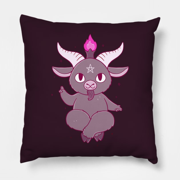 Kawaii Baphomet Pillow by iamlunasol