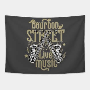"Bourbon Street Live Music" Saxophone Tapestry