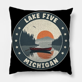 Lake Five Michigan Sunset Pillow