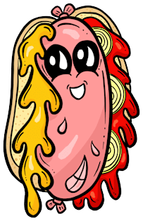 Cute Hotdog Cartoon Character - Sweet Sue Magnet