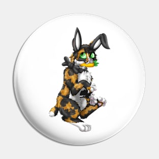 Bobtail BunnyCat: Tortoiseshell (Black) Pin