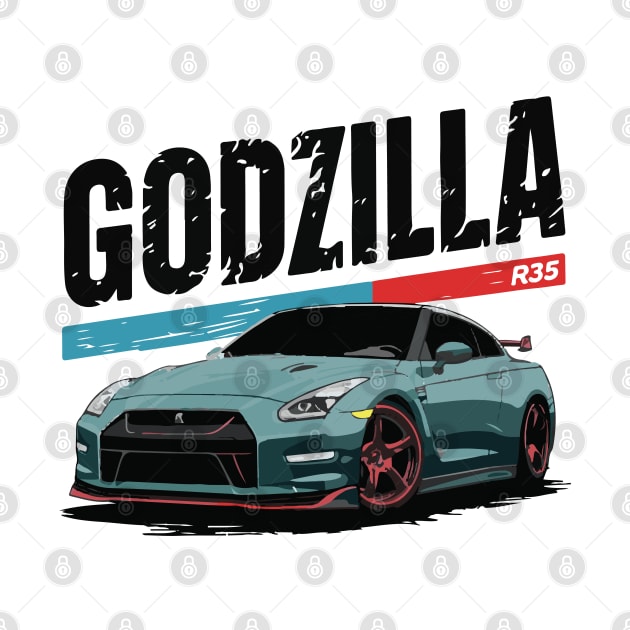 Godzilla Nissan GTR R35 JDM Vintage Car by Cruise Dresses