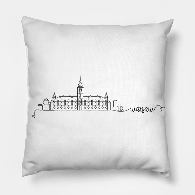 Warsaw City Signature Pillow by kursatunsal