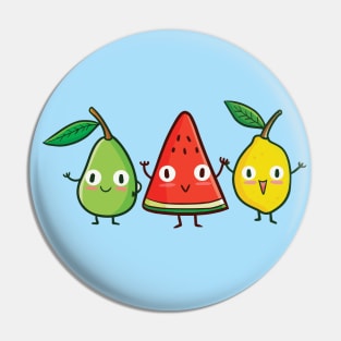 Tropical Fruits Holding Hands Pin