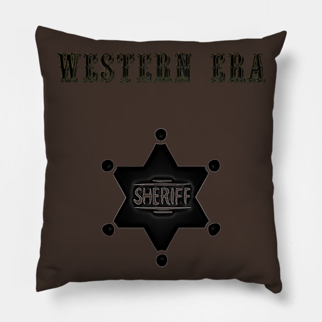 Western Era - Sheriff Badge 2 Pillow by The Black Panther