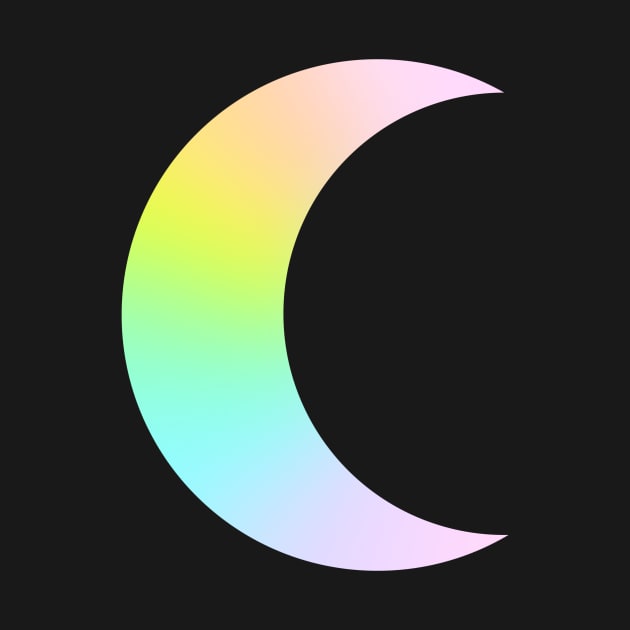 Pastel Rainbow Ombre Moon by KelseyLovelle