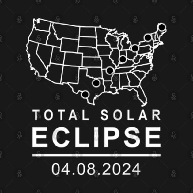 Total Solar Eclipse 2024 April 8 2024 USA Map by Emma Creation