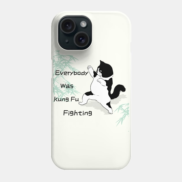 Kung Fu Fighting Cat Tee Phone Case by WhiteCatGraphics