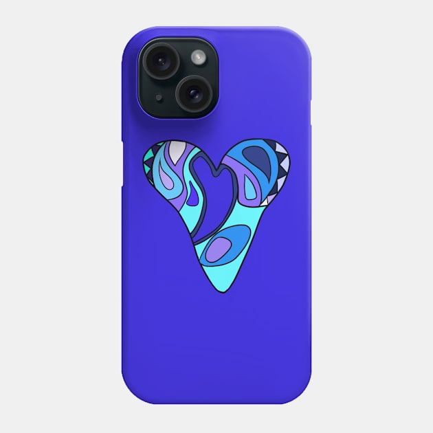 Long Blue Heart Phone Case by VazMas Design