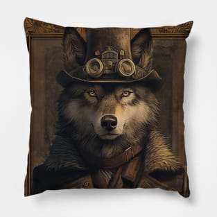 Steampunk Wolf Pillow