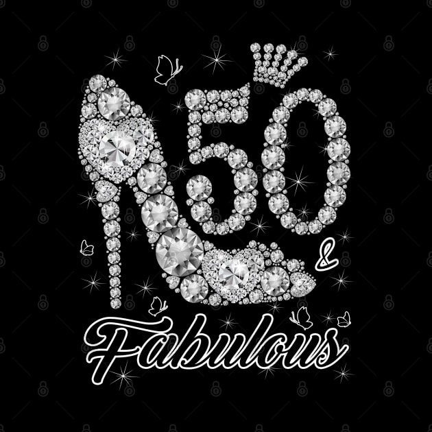 50th Birthday 50 & Fabulous 50 Years Old Diamond Shoes by besttee