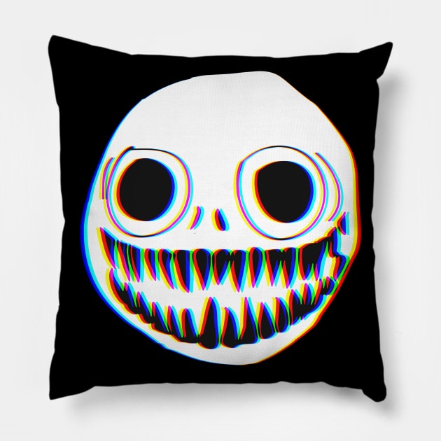 Scary Skull Face Pillow by Digital GraphX