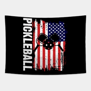 Pickleball American flag Tapestry