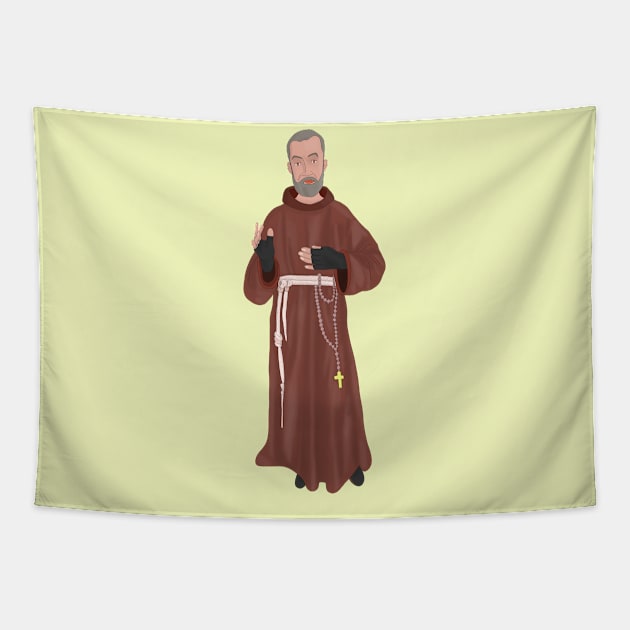 Padre Pio Tapestry by DiegoCarvalho