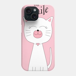 Cute cat smiling with Phone Case
