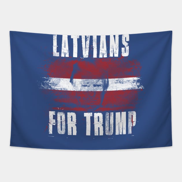 Latvians For Trump - Trump 2020 Patriotic Flag Tapestry by Family Heritage Gifts