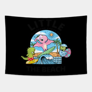 Little Dinosaur Party On The Beach Summer Vacation Tapestry