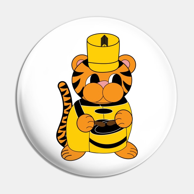 Marching Band Tiger Drum Yellow and Black Pin by Beautiful Cuteness