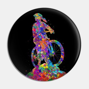 Downhill mountain bike girl Pin