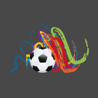 Soccer ball grunge strokes T-Shirt