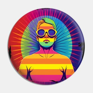 Colourful LGBT design for Pride Month: celebrate diversity and acceptance. Pin