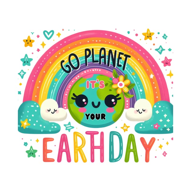 Go Planet It's Your Earth Day Rainbow by Chahrazad's Treasures